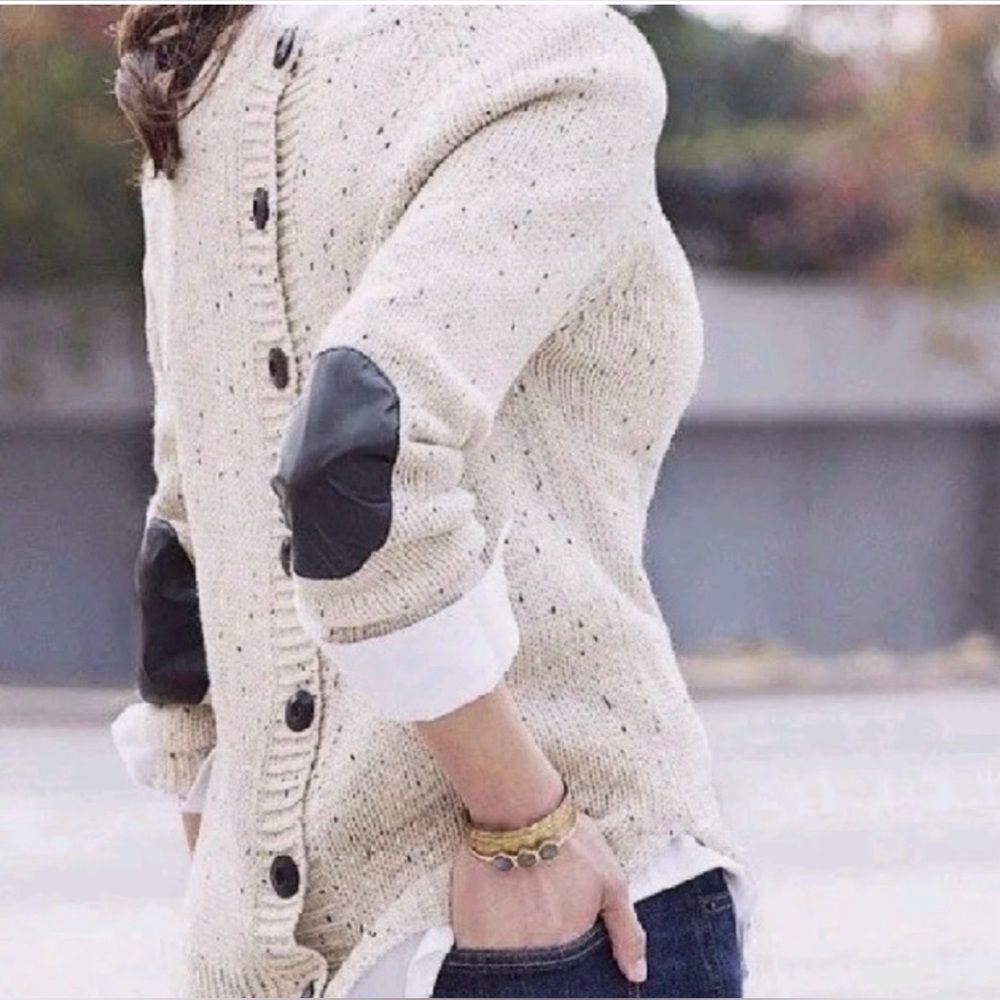Market & Spruce Sweater With Faux Leather Elbow Patches S